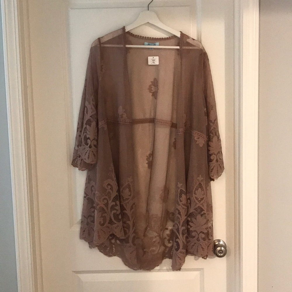 She + Sky Lace Kimono - Medium